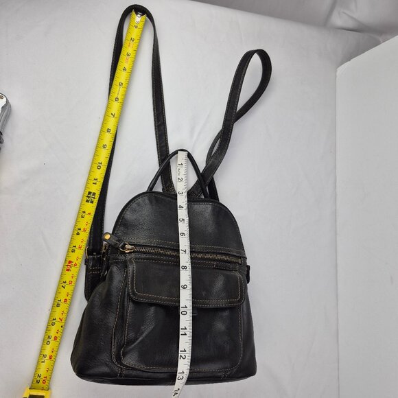 Vintage Fossil Small Black Leather Mini Back Pack - Picture 16 of 16